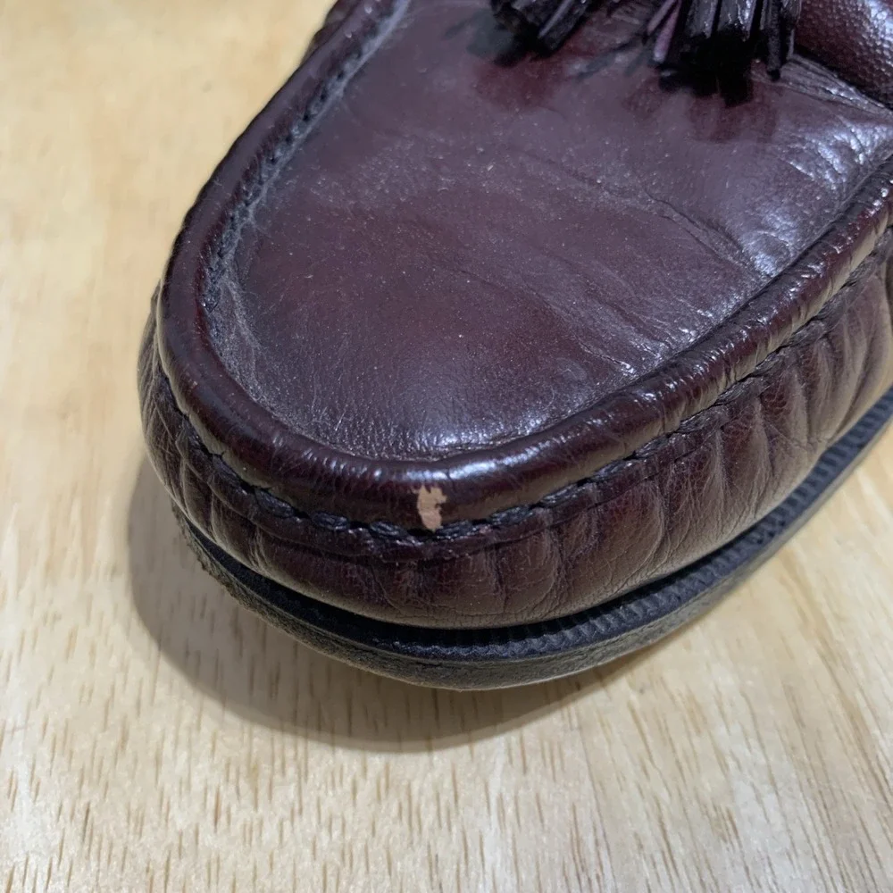 Florsheim Shoes Men Size 10.5 D Loafers Maroon Leather Slip On Dress Formal